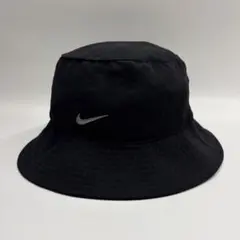 良品✨NIKE バケットハット 刺繍ロゴ ブラック ロゴ M