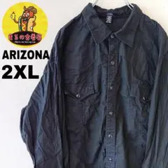 USA古着 ARIZONA　ウエスタンシャツ2XL　ブラックのサムネイル