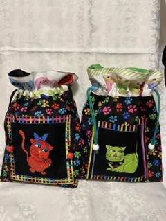 ロラライハリス 巾着袋 Doggies〜 英字 在庫処分 - メルカリ