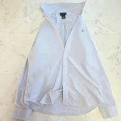 ラルフローレン ブルーストライプ長袖シャツ メンズライクシルエット