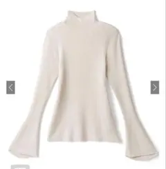 ハイネックベルスリーブリブニットトップス[k9064b