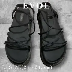 【美品】EVOL ストラップサンダル コードプラットフォームサンダル Lサイズ