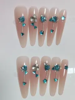 A6ネイルチップ 10本セット ピンクベースSサイズ