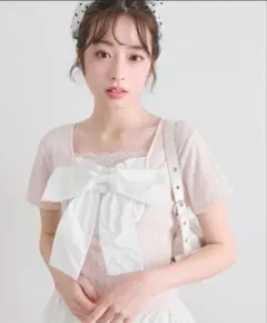 OLIVE des OLIVE リボン映え半袖トップス