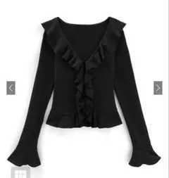 GRL グレイル フリルフレアスリーブカーディガン[at2437] ブラック