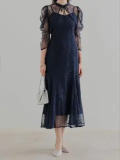 ボレロレイヤードレースドレス