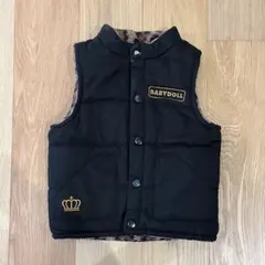 【中古品】BABY DOLL ヒョウ柄 ダウンベスト　リバーシブル　100