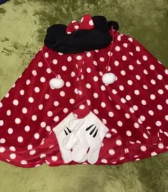 ミニーマウス フリースケープ 手袋付き