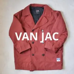 夏割【VAN JAC】XL相当 バックプリント PVC 中綿ダブルPコート赤のサムネイル