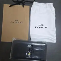 COACH長財布 レディース スヌーピー レザー 小銭入れあり ブラックのサムネイル