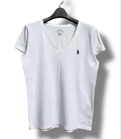 POLO RALPH LAUREN ポニー刺繍 VネックTシャツ 白 M