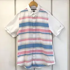 美品 TOMMY HILFIGER リネン/コットンシャツ(L)
