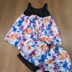 エメフィール カラフル花柄 ルームウェア 部屋着 セットアップ 上下