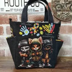 ❤ネコLOVE トートバッグ デニムリメイク ハンドメイド