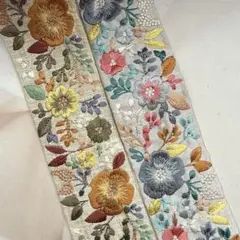 238.インド刺繍リボン 50cm×2本セット 合計1m