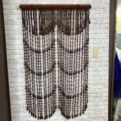 昭和レトロ ビーズのれん 珠暖簾 黒ビーズ - メルカリ