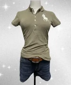 Y2K Ralph Lauren ビッグポニー ポロシャツ タイト 平成ギャル