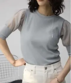 AZUL by moussy シアースリーブパフトップス