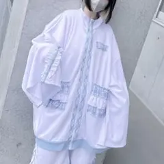 ililil ぬたコラボ ジャージセットアップ ジャージ上下 ホワイト ililil ぬたコラボ ジャージセットアップ ジャージ上下 ホワイト