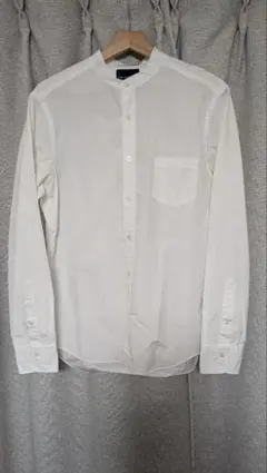 BEAMS×THOMAS MASON別注バンドカラーシャツ ホワイト サイズL