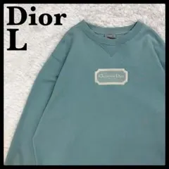 504【美品・L】ディオール 刺繍ロゴスウェット ライトブルー 希少デザインのサムネイル