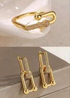 【Tifany風/元値2498円→1999円】20%offピアス＆リングセット
