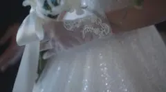 ウェディンググローブ ホワイト シフォン刺繍