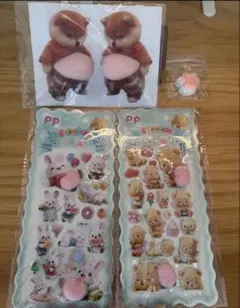 おしりシール2枚、柴犬おなかシール2匹セット+肉球1個