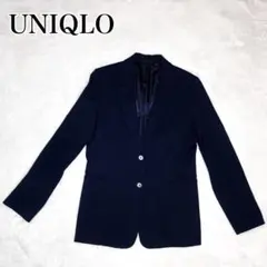 美品 ユニクロ 紺 L スリム ストレッチテーラードジャケット メンズ 細身