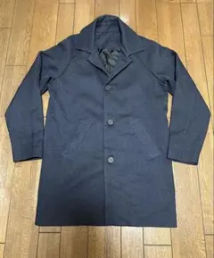 ステンカラーコート ダークネイビー ロングコート