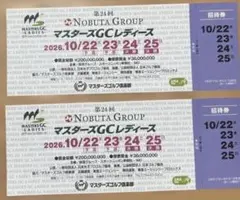 第24回 マスターズGCレディース 特別招待券