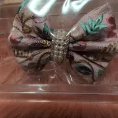【新品未使用】ハンドメイド　花柄インド刺繍ポニーフック　167