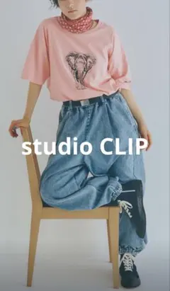 studio CLIP 汗染み防止Tシャツ　ピンク　エレファントのサムネイル