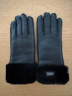 UGG ムートン グローブ ファー付き手袋 ブラック　美品です