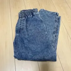ケミカルウォッシュ デニムパンツ ウエストゴム　160cm