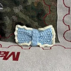 ハンドメイド 水色 ミニ ペンケース ポーチ リボン