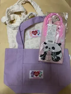 お値下げ　新品　パンダ　ポシェット　ケアベア　バッグ　鞄　３点セット　レアのサムネイル