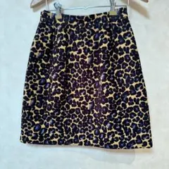 レオパード柄タイトスカート ジャガード織