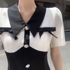 ♡ 量産型 ビジューリボン ワンピ ♡ lily boutique