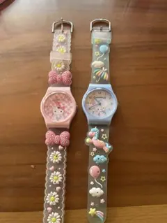 カラフルなキッズ腕時計 2点セット