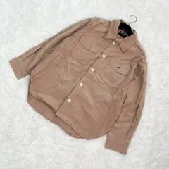 KANGOL シャツジャケット 刺繍ロゴ くすみベージュ カジュアル ストリート