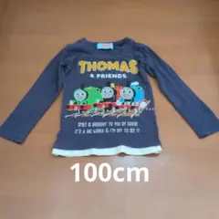100cm　きかんしゃトーマス 長袖Tシャツ ネイビー