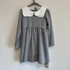 チェック柄ワンピース（グレー・ホワイト）