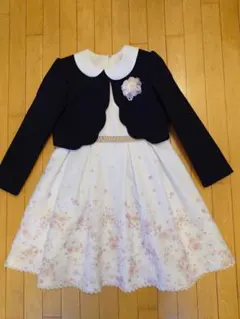 petit mainフォーマルワンピース　ジャケット コサージュ付き