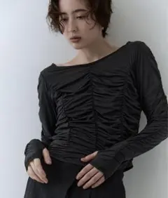 CLANE W TULLE SHIRRING TOPS ブラックSize 2 - メルカリ