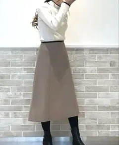 Te chichi メルトンジャージパイピング フレアスカート　テチチ