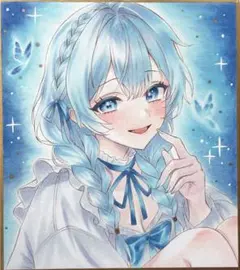 さ*ら様 手描きイラスト オリジナル 女の子 色紙 アナログイラスト