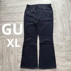 GU フレアデニム XL インディゴ ストレッチ ミドルライズ ネイビーy2k