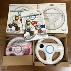 マリオカートWii ソフト & Wiiハンドル 2個セット 動作未確認