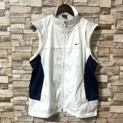 00s NIKE テックギア ナイロンベスト ギミック 刺繍ロゴ ドローコード